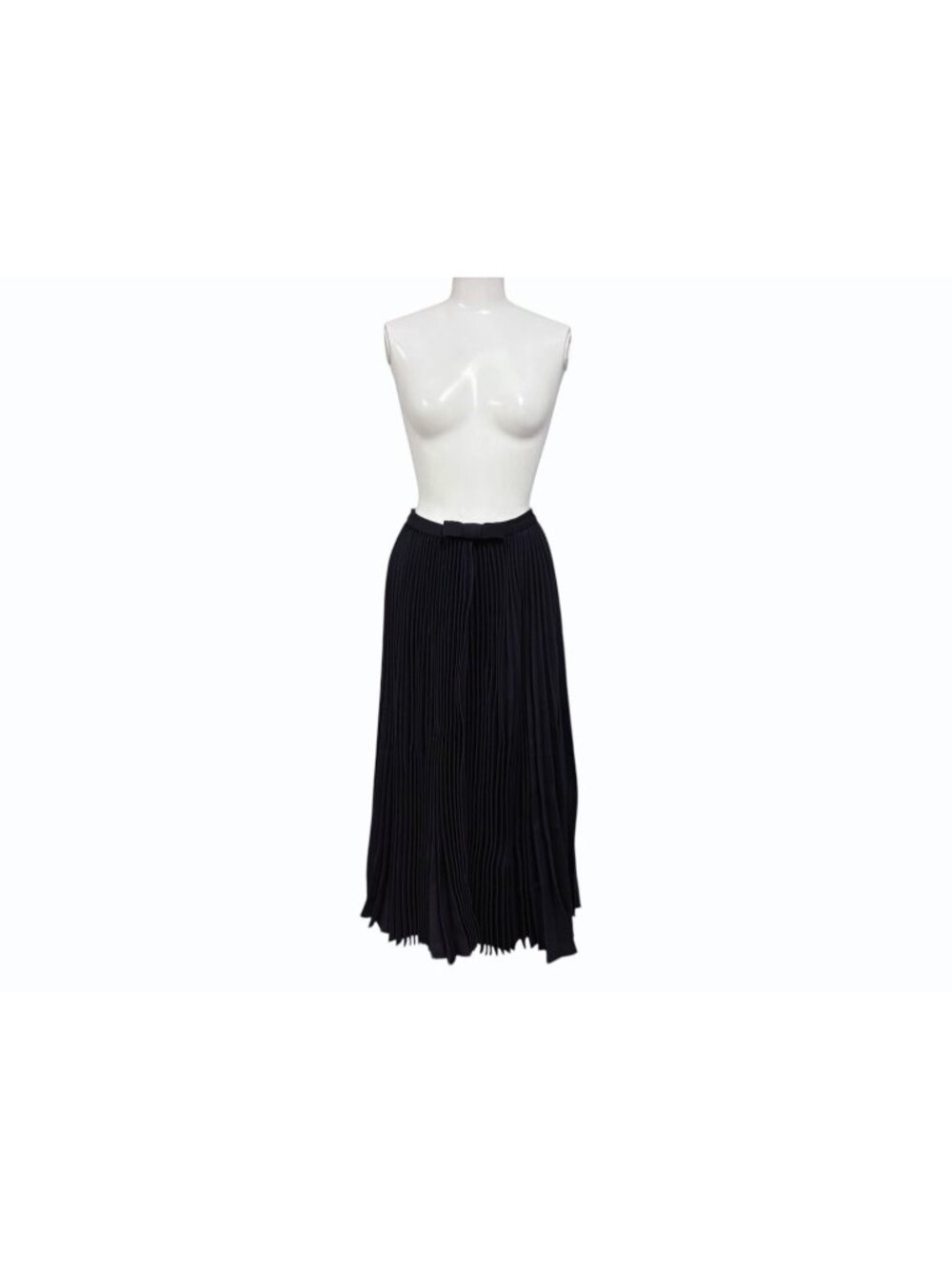 Dior Pleated Long Skirt Black Rayon Silk